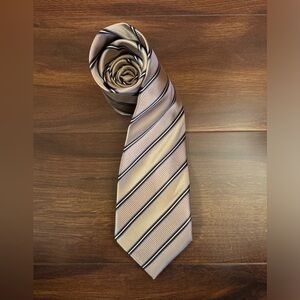 DONALD J. TRUMP Signature Collection 100% Silk Brown Handmade Repp Tie Dry Clean